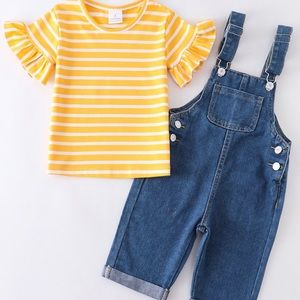 Southern Belle Denim Overall Set
